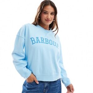 Barbour Ella collegiate logo sweatshirt in blue US size 6